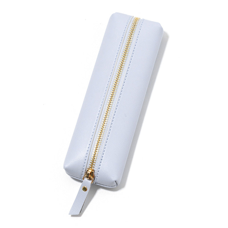 Wholesale Pebbled Leather Large Capacity Zipper Pen Bag